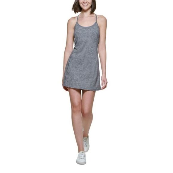 CALVIN KLEIN PERFORMANCE Womens Gray Moisture Wicking Mini Active Wear Dress - Picture 2 of 6